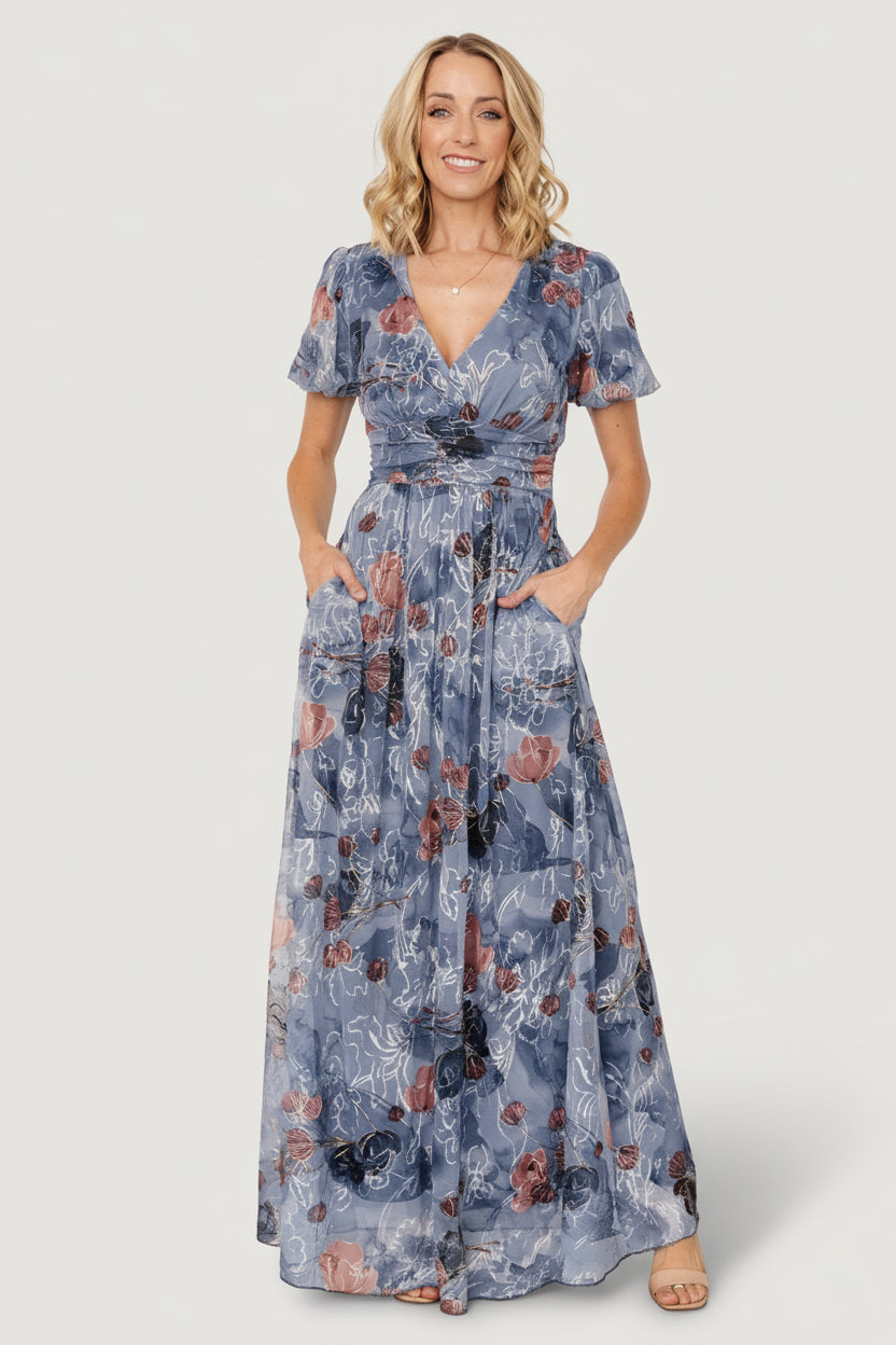 Ardley Maxi Dress Slate Print Embroidered Tulle 5 Ardley Maxi Dress Slate Print Embroidered Tulle