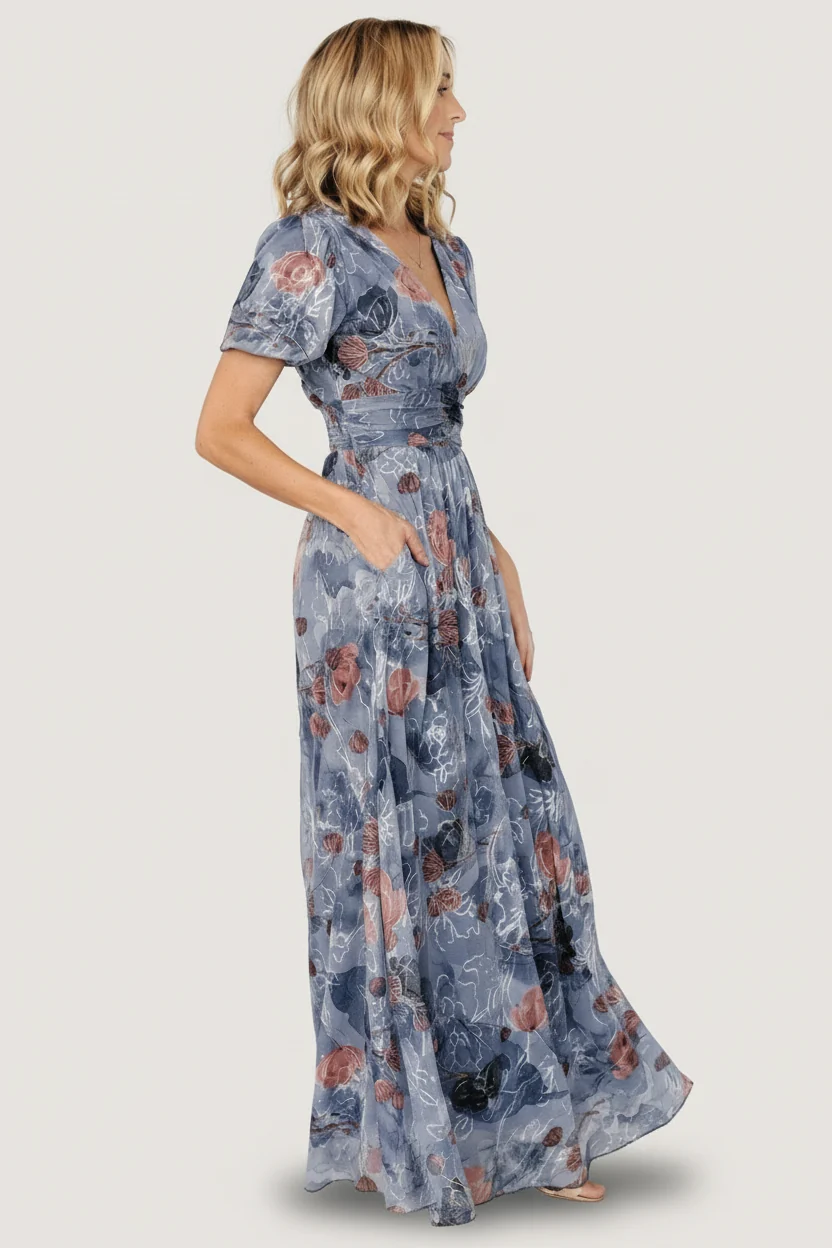 Ardley Maxi Dress Slate Print Embroidered Tulle 7 Ardley Maxi Dress Slate Print Embroidered Tulle