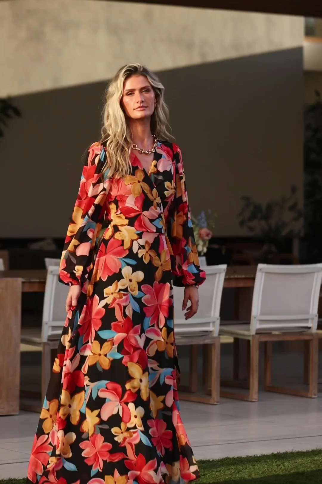 Katinka Wrap Maxi — Tropical Night Floral 2 Katinka Wrap Maxi — Tropical Night Floral