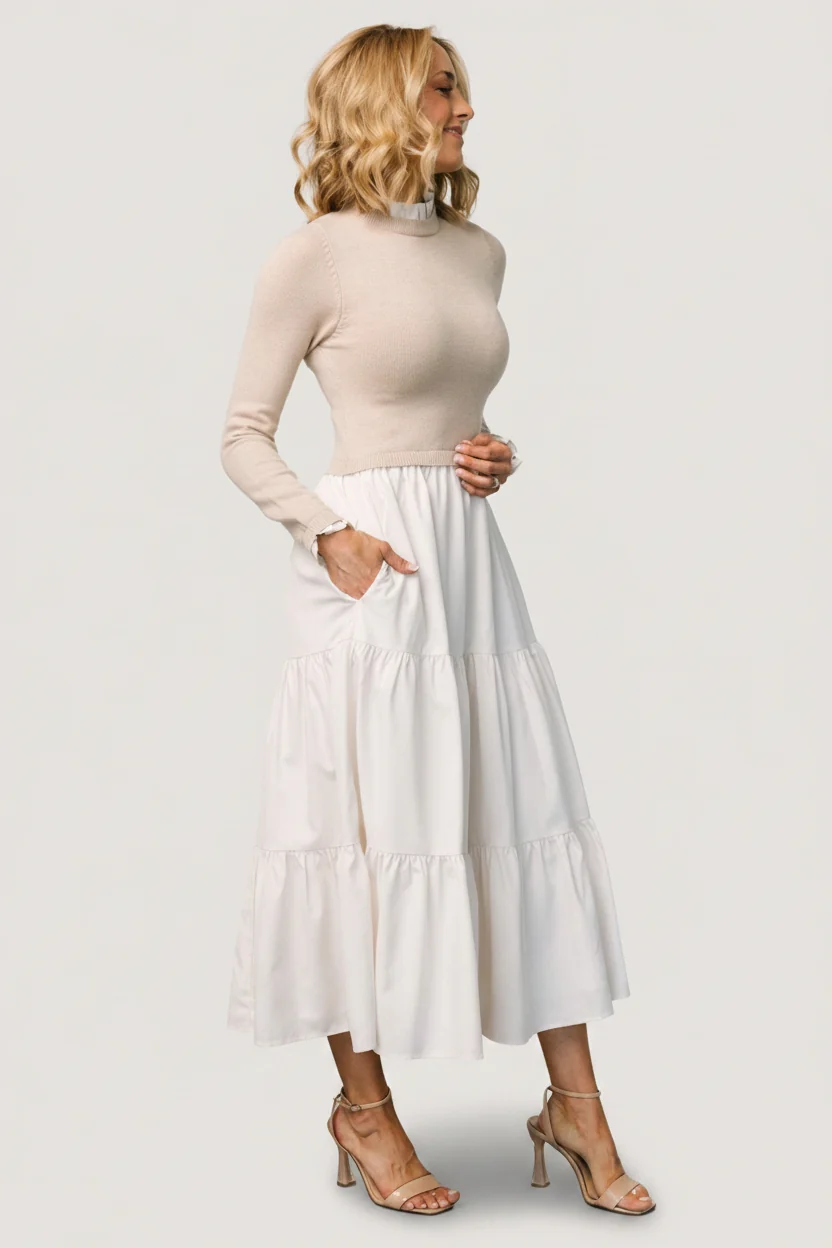 Sophie Sweater Dress — Ruffle Neckline 6 Sophie Sweater Dress — Ruffle Neckline