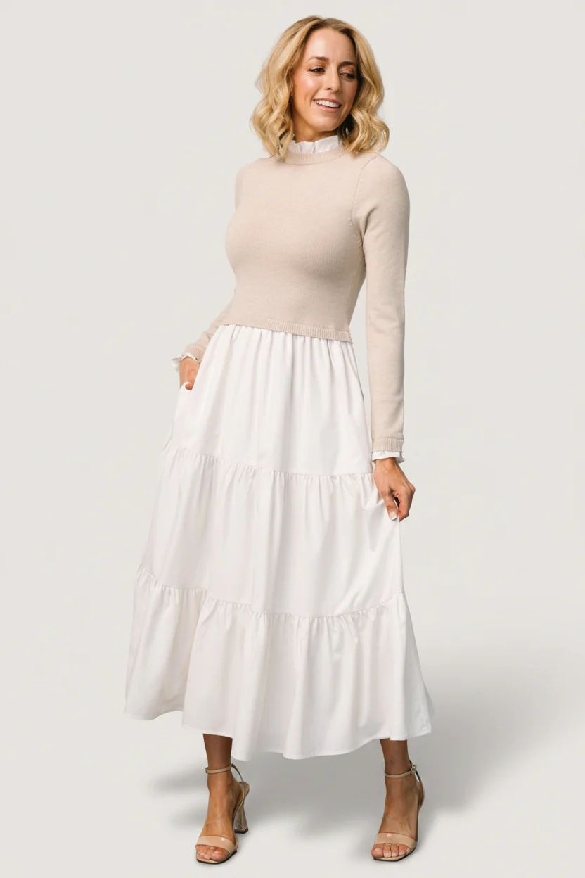 Sophie Sweater Dress — Ruffle Neckline 8 Sophie Sweater Dress — Ruffle Neckline