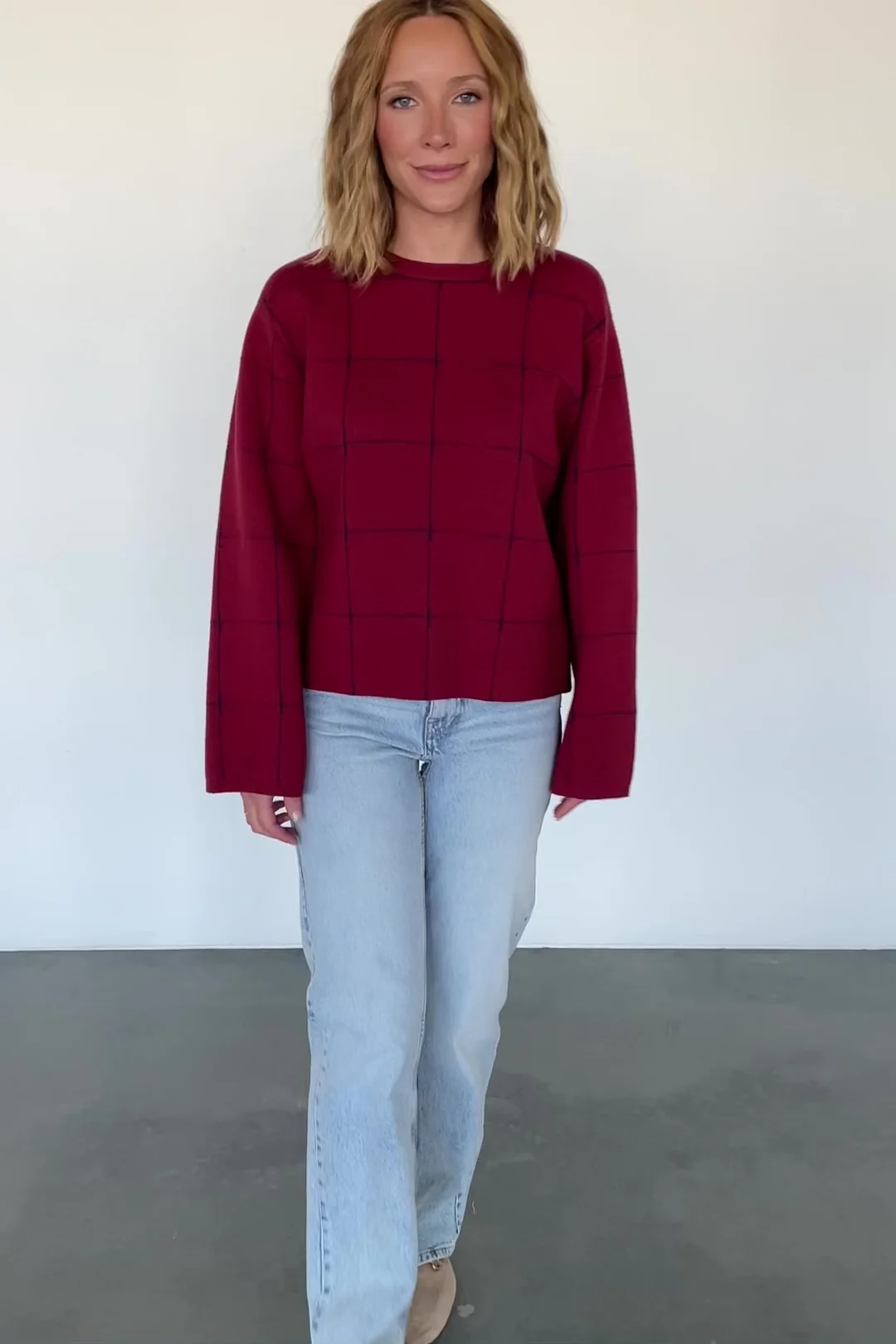 Remington Sweater - Red & Navy Boxy