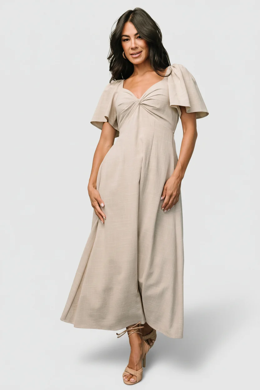 Indie Back Tie Midi — Sweetheart Neckline