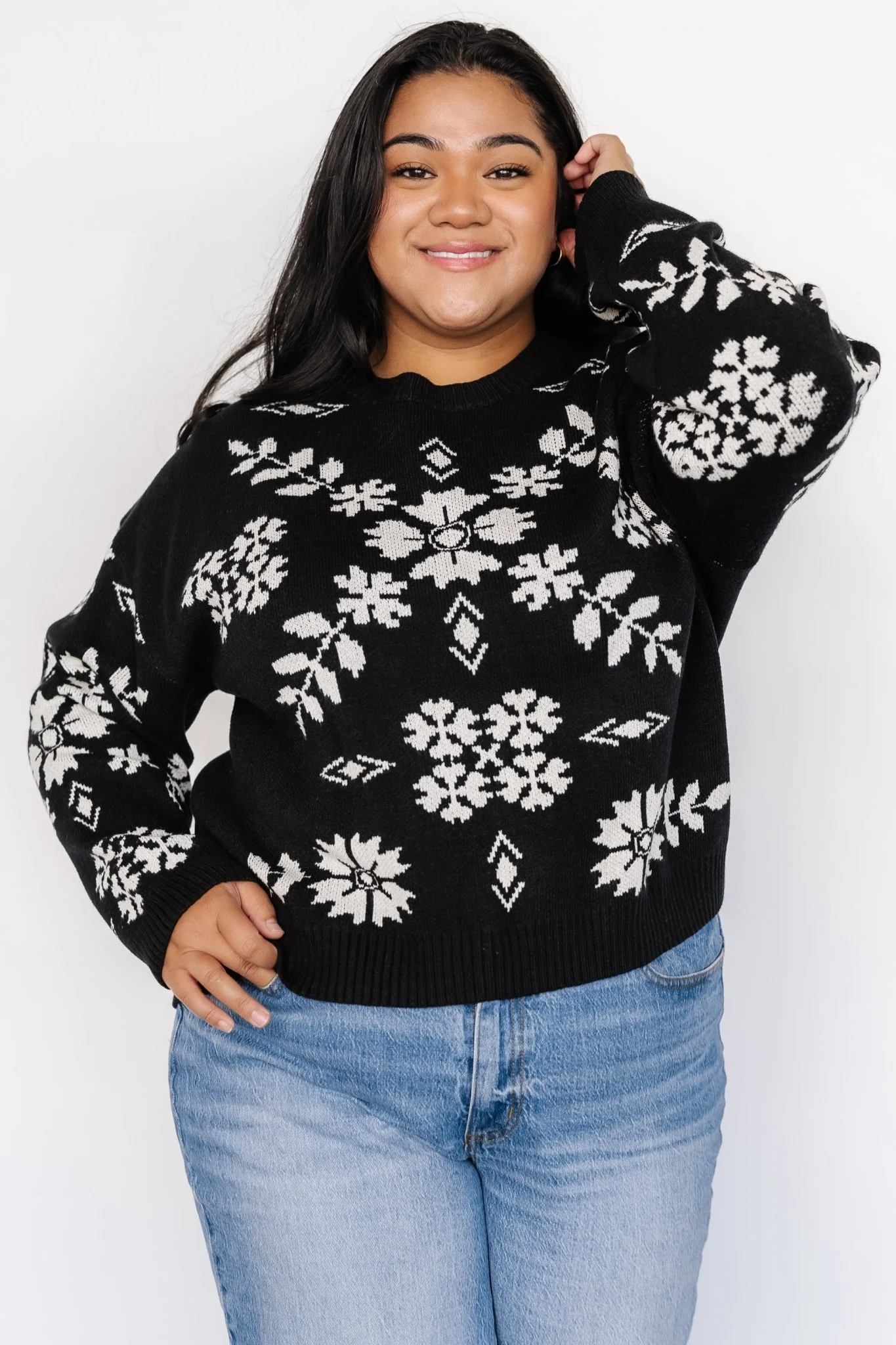 Elsa Sweater — Black & Off-White Pullover