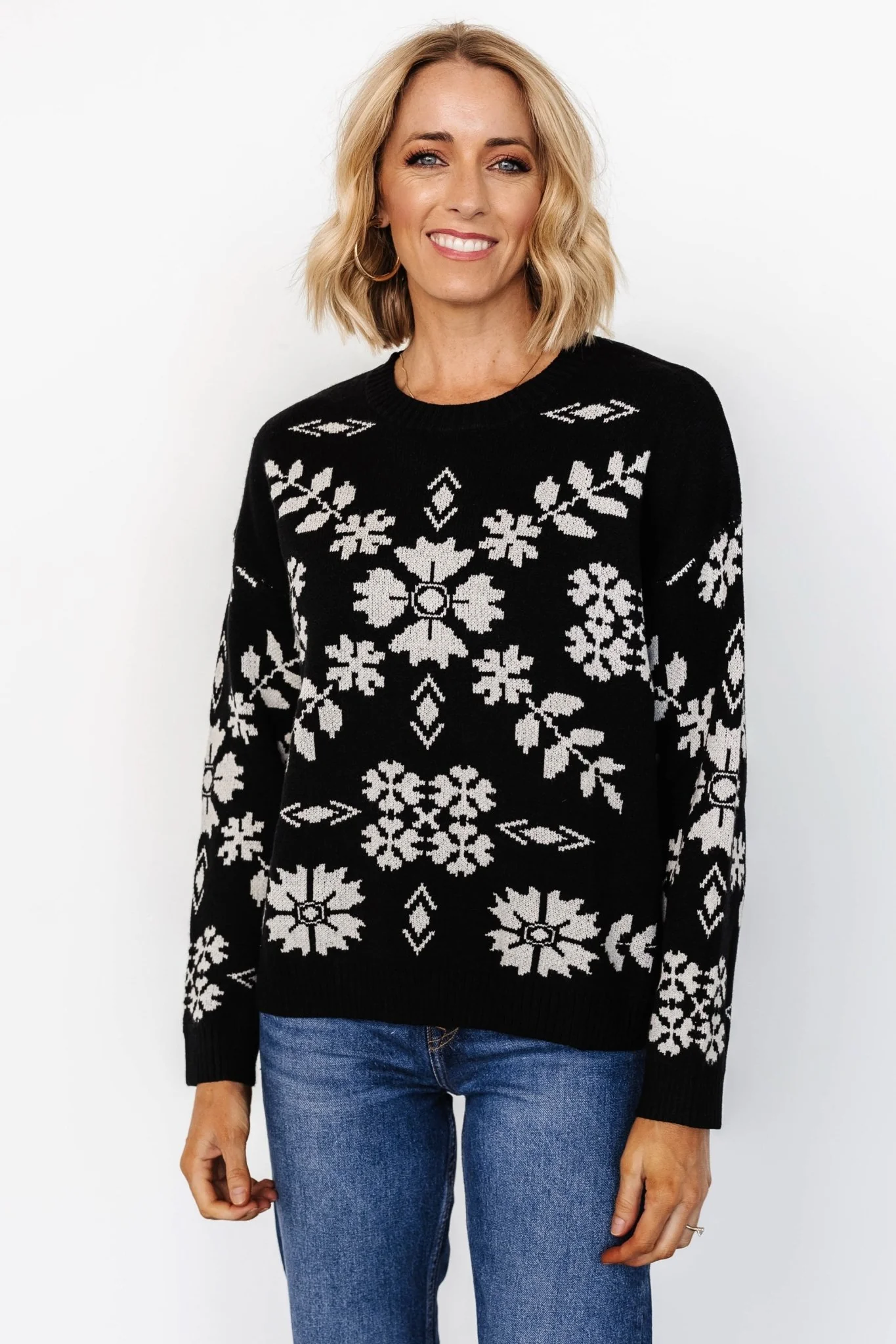 Elsa Sweater — Black & Off-White Pullover