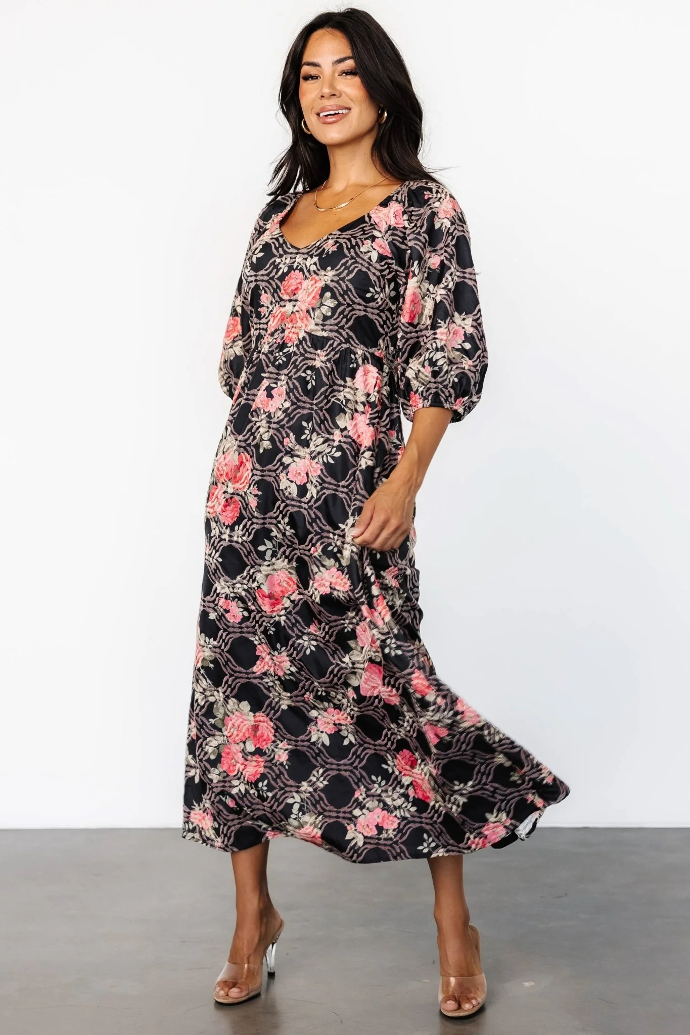 Ivanna Embroidered Satin Midi Dress 4 Ivanna Embroidered Satin Midi Dress