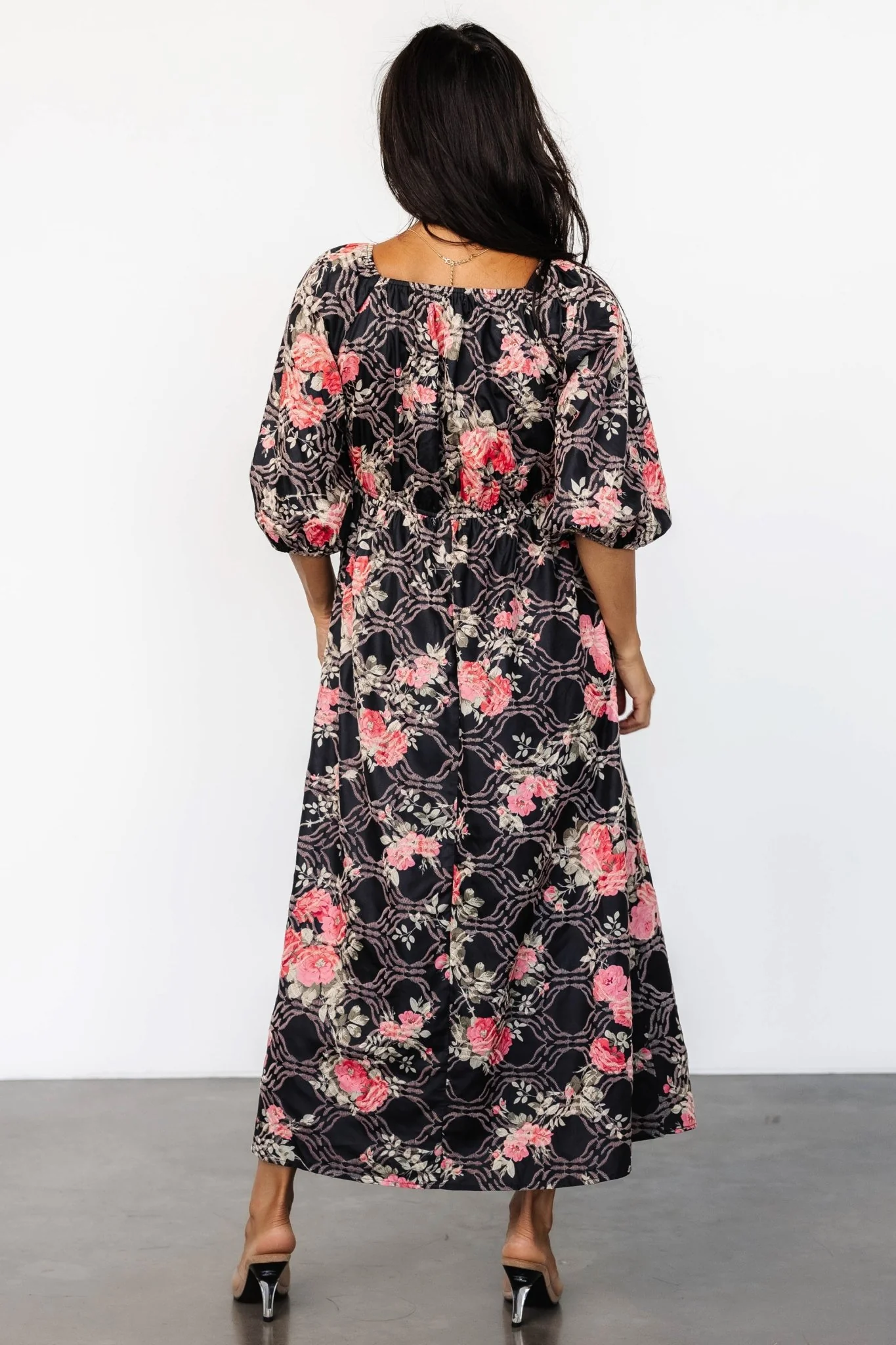 Ivanna Embroidered Satin Midi Dress 5 Ivanna Embroidered Satin Midi Dress