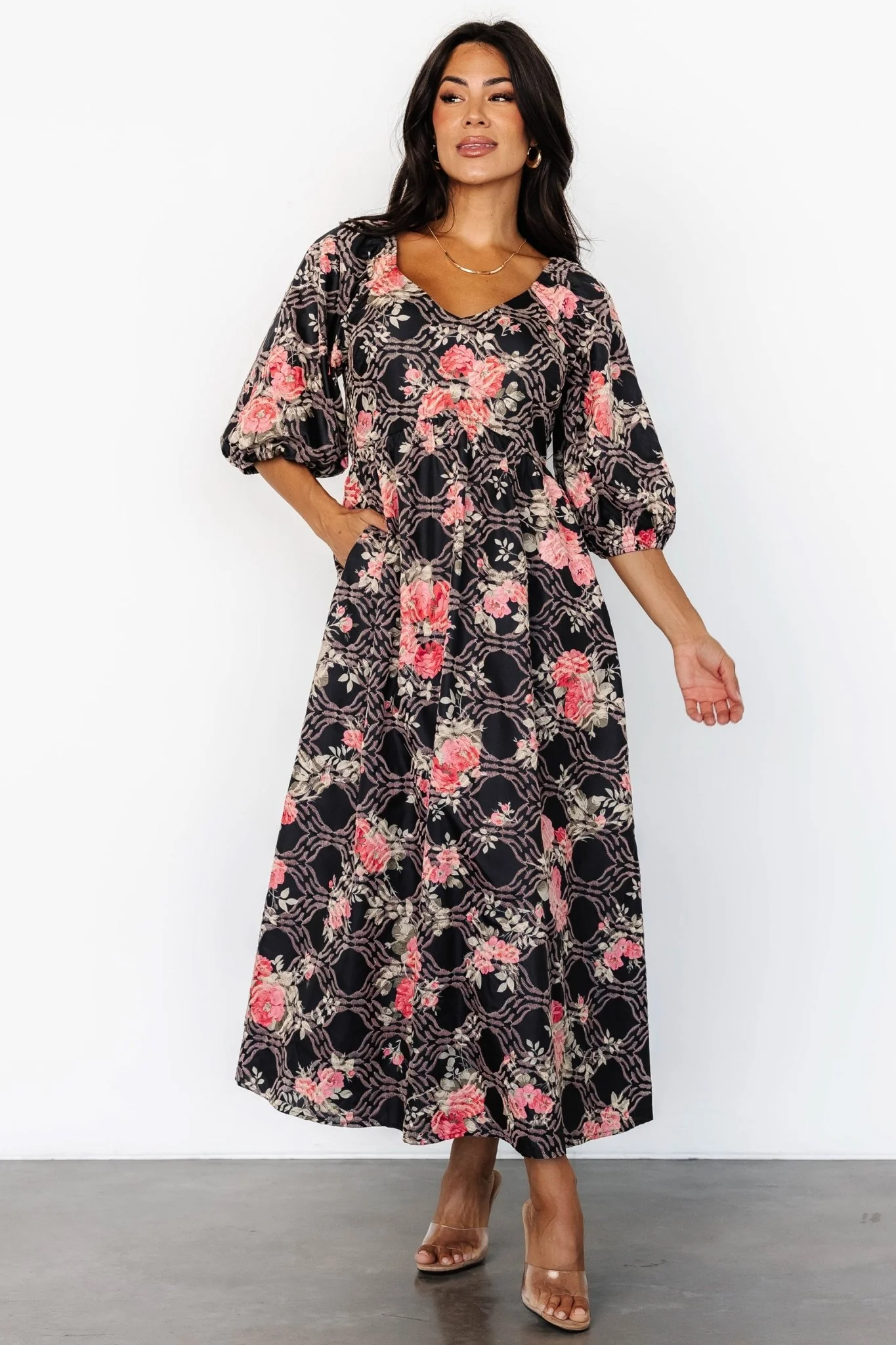 Ivanna Embroidered Satin Midi Dress 7 Ivanna Embroidered Satin Midi Dress