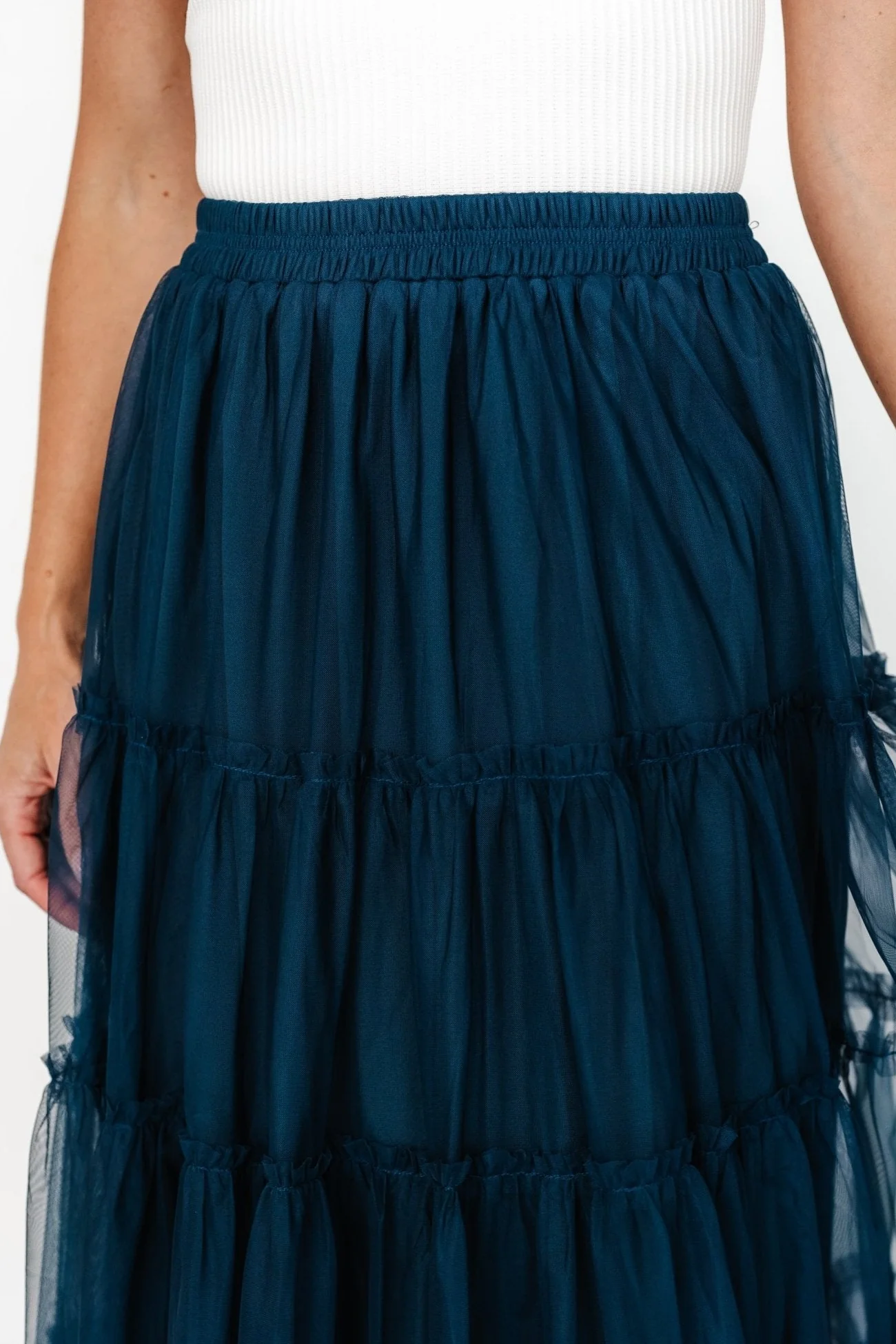 Galena Tulle Skirt — Deep Topaz Tiered Midi 7 Galena Tulle Skirt — Deep Topaz Tiered Midi