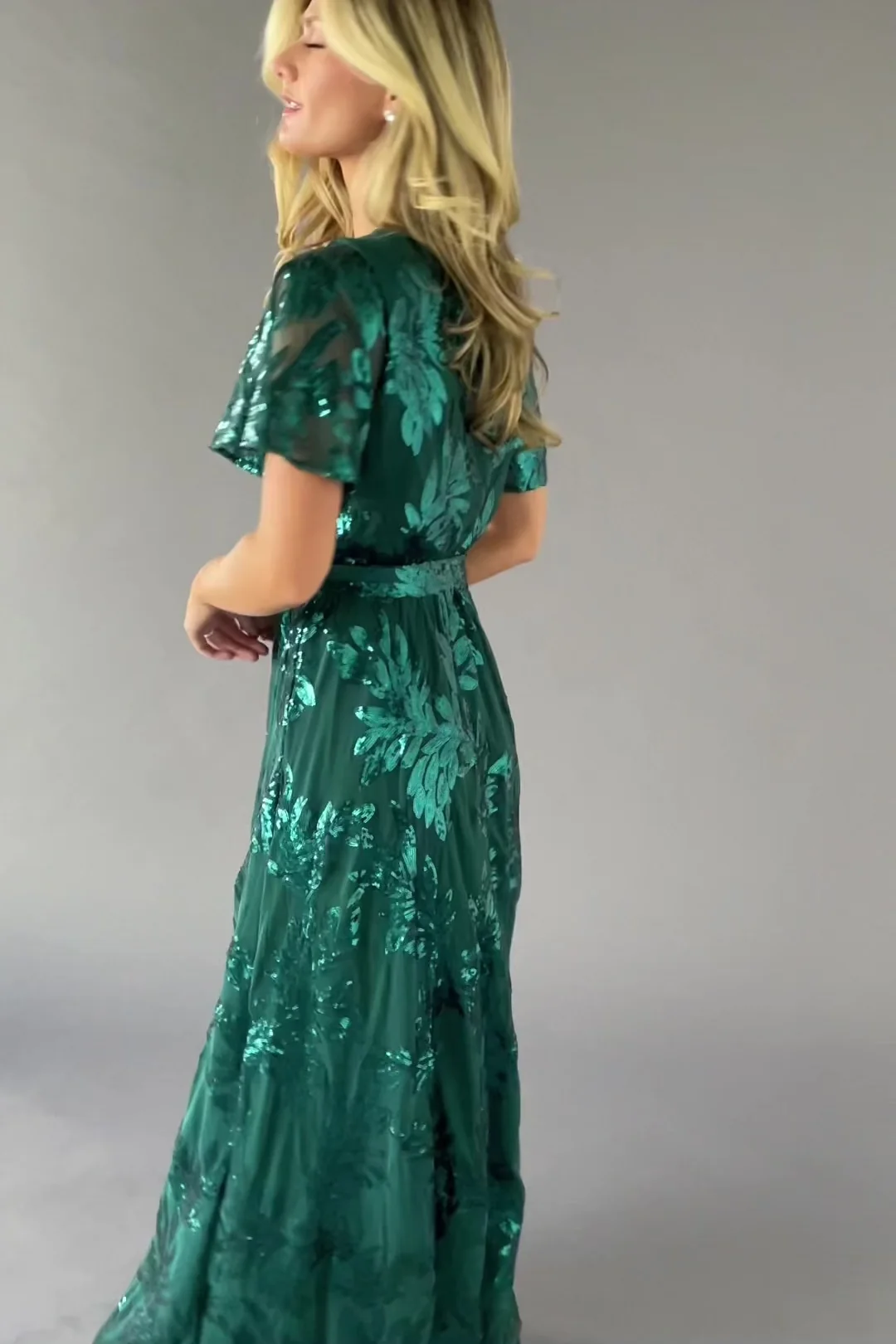 Muse Sequin Maxi Dress — Emerald Green Gown 2 Muse Sequin Maxi Dress — Emerald Green Gown